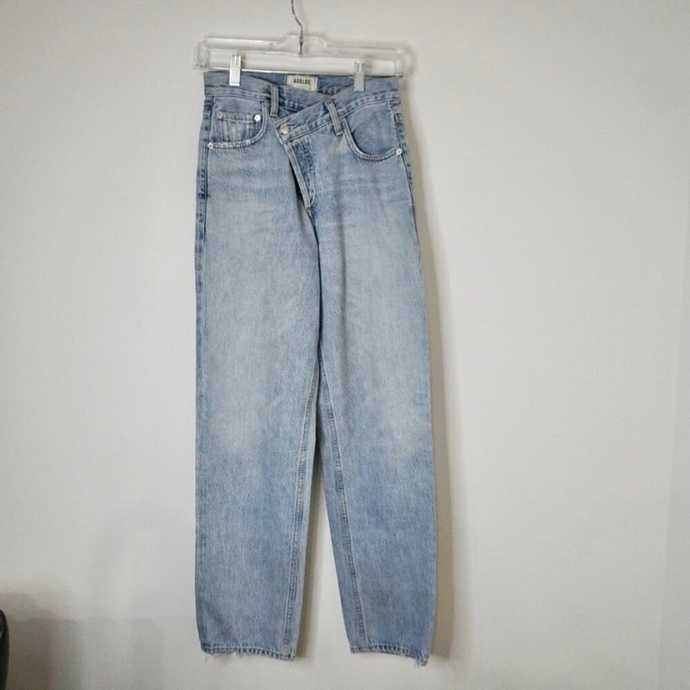 AGOLDE Criss Cross Jeans Size 22 Light Blue - Picture 2 of 14